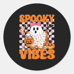 Adesivo Spookes Vibes Ghost Retro Groovy Halloween Mulhere