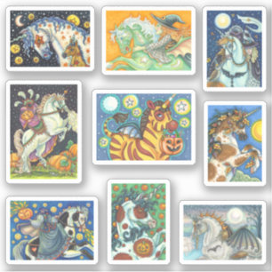 ADESIVO SPOOKY ASSORTOU HALLOWEEN HORSE & UNICORN
