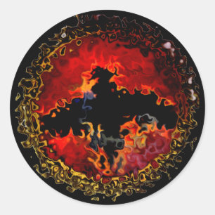 Adesivo Spooky Bat em Fire Animal