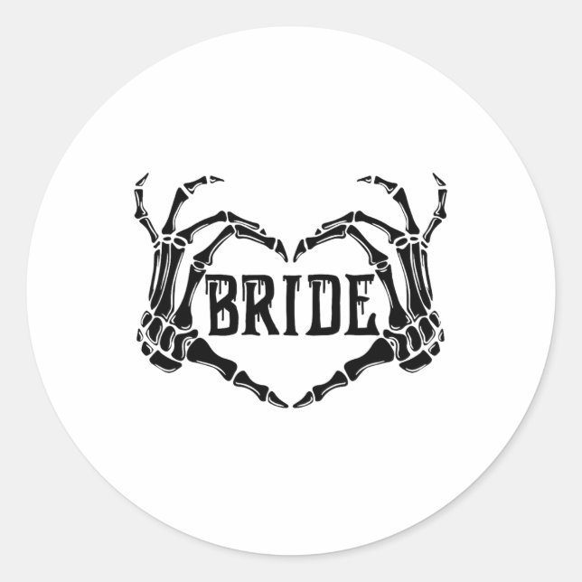 Adesivo Spooky Bride Skeleton Mãos Noivado Hal Casado (Frente)