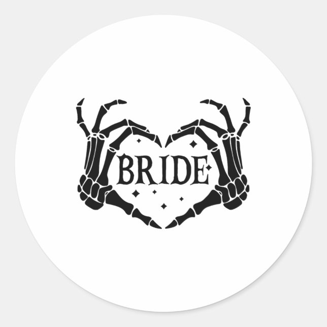 Adesivo Spooky Bride Skeleton Mãos Noivado Hal Casado (Frente)