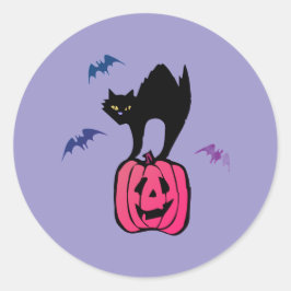 Adesivo Spooky Cat Halloween Pumpkin Pop Art