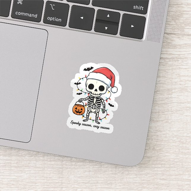 Adesivo Spooky Christmas Skeleton Sticker – Funny Holiday  (Detalhe)