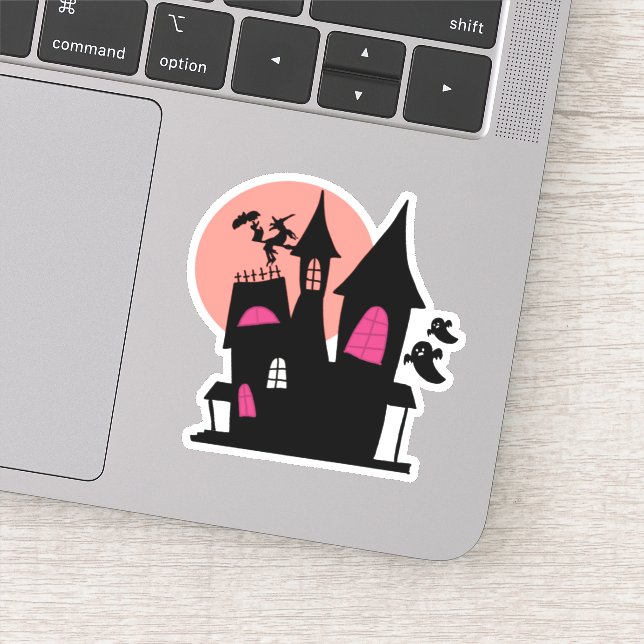 Adesivo Spooky Cute House Sticker – Soft Ghost Vibes (Detalhe)