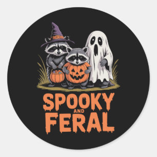 Adesivo Spooky E Feral Halloween Ghost Raccoon Ogambm