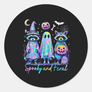 Adesivo Spooky E Feral Halloween Raccoon Witch Ghost Jac