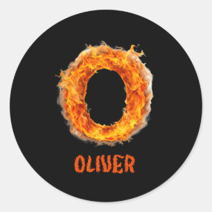 Adesivo Spooky Flame Oliver Halloween - Letra Boys Nome