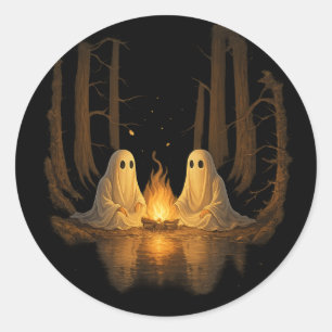 Adesivo Spooky Ghost Campfire Night Forest Art - Halloween