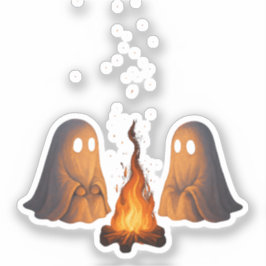 Adesivo Spooky Ghost Campfire Night Forest Art - Halloween