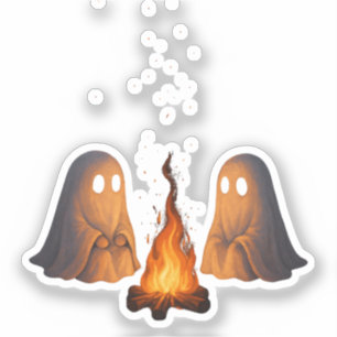 Adesivo Spooky Ghost Campfire Night Forest Art - Halloween