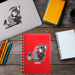 Adesivo Spooky Grim Reaper Graveyard Crow Gothic Halloween