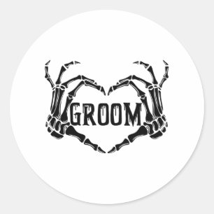 Adesivo Spooky Groom Skeleton Mãos Noivado Hal Casado