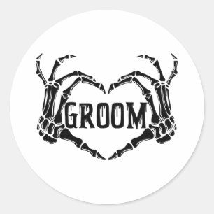 Adesivo Spooky Groom Skeleton Mãos Noivado Hal Casado