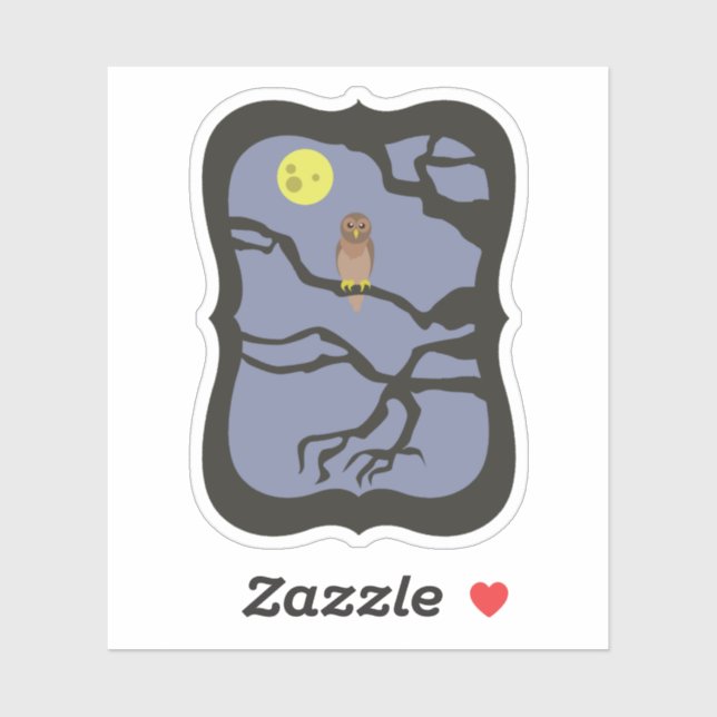 Adesivo Spooky Halloween Owl (Folha)