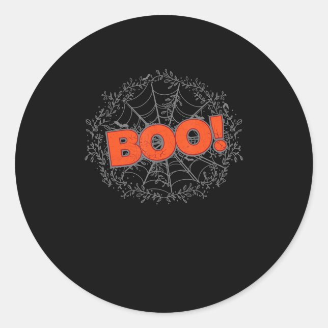 Adesivo Spooky Halloween Spider Web Boo Idea (Frente)