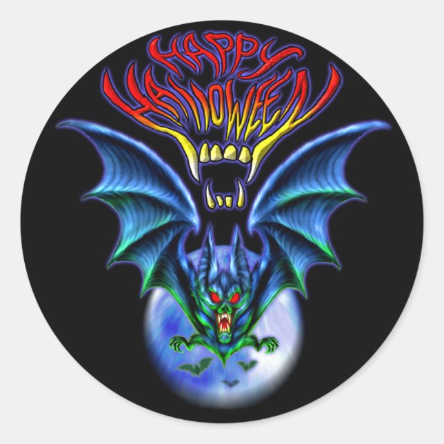 Adesivo Spooky Happy Halloween Bat Sticker (Frente)