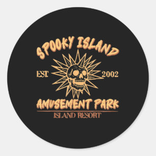 Adesivo Spooky Island Est 2002 Amusement Park Skull Hallow
