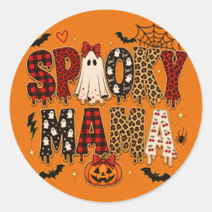 Adesivo Spooky Mama Halloween Estampa Onça Mista