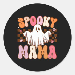 Adesivo Spooky Mama Halloween Mãe Fantasma Retro Groo