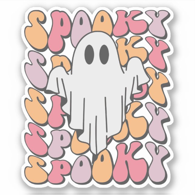 Adesivo Spooky Retro Ghost (Frente)