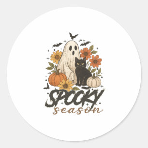 Adesivo Spooky Season Ghost Retro Spooky Floral Halloween