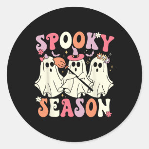 Adesivo Spooky Season Halloween Ghost Costume Retro Groovy