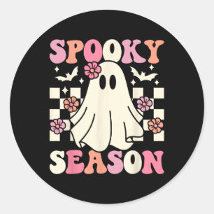 Adesivo Spooky Season Halloween Ghost Costume Retro Groovy