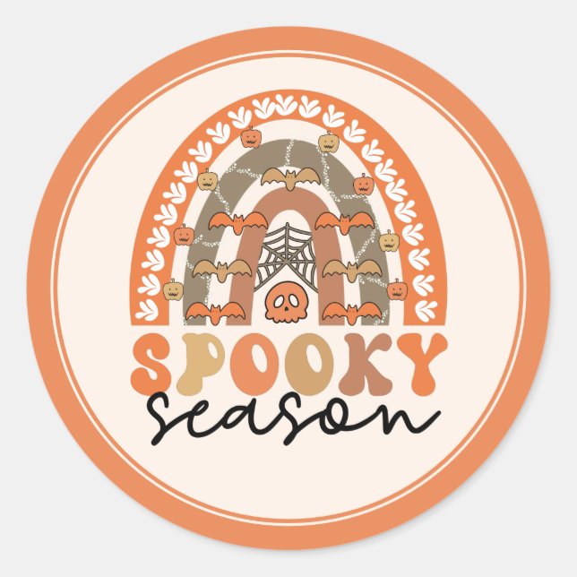 Adesivo Spooky Season Halloween Rainbow Fall (Frente)