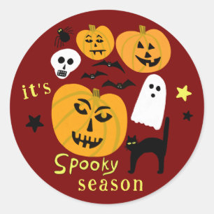 Adesivo Spooky Season Pumpkins Ghost Bat HELLOWEEN