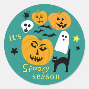 Adesivo Spooky Season Pumpkins Ghost Bat HELLOWEEN