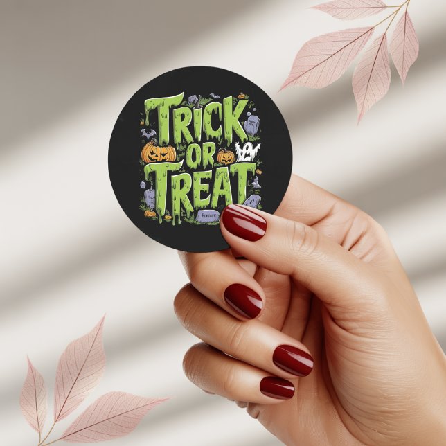 Adesivo Spooky Trick or Treat Slime Halloween Sticker (Criador carregado)