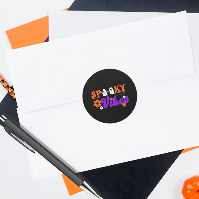 Adesivo Spooky Vibes Ghosts (Use these versatile stickers as envelope seals, on gifts, treat bags and more.)