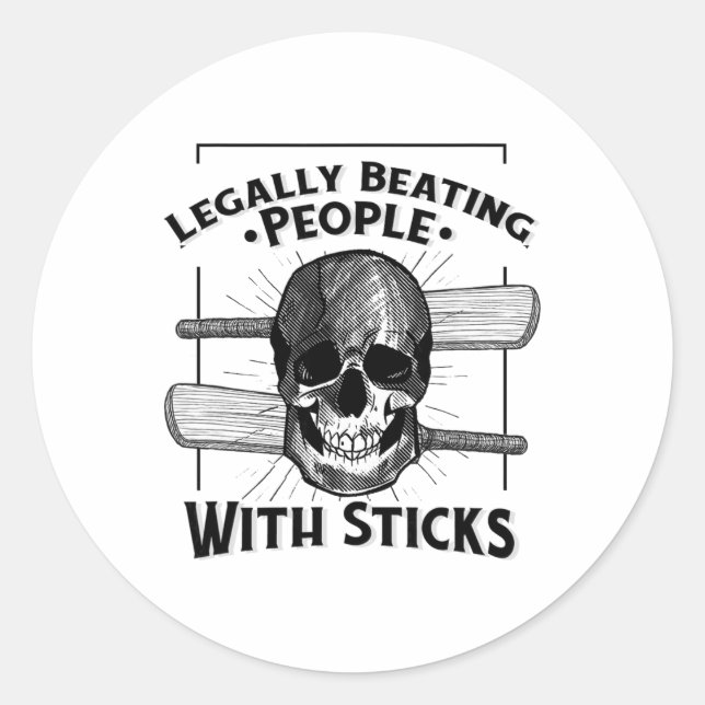 Adesivo Sport Humor Legally Beating People With Sticks Sku (Frente)