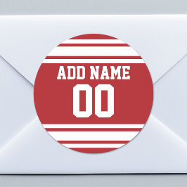 Adesivo Sports Jersey com seu nome e número