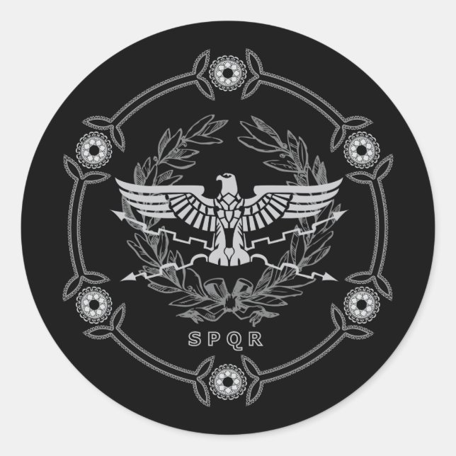 Adesivo SPQR O Vedante Emblem do Império Romano. (Frente)