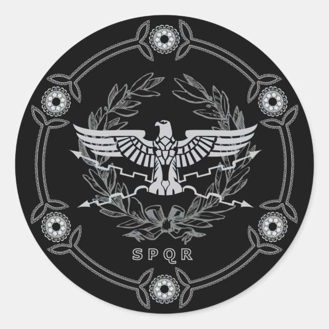Adesivo SPQR O Vedante Emblem do Império Romano. (Frente)