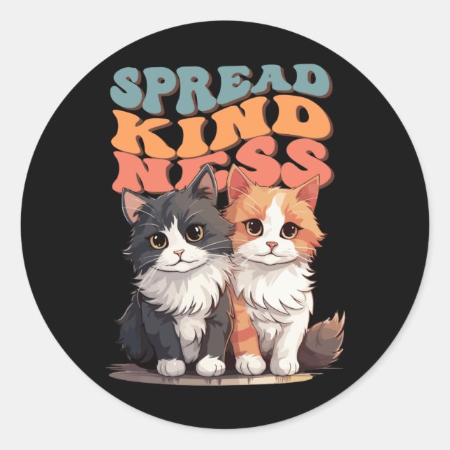 Adesivo Spread Kindness - Adorable Cat Duo Design Sticker (Frente)