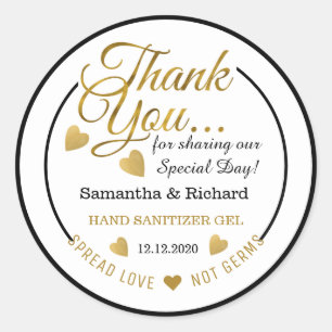 Adesivo Spread Love Dourado Obrigado A Favor Da Mão Saniti