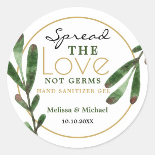 Adesivo Spread Love Greenery Casando Favor Sanitizer