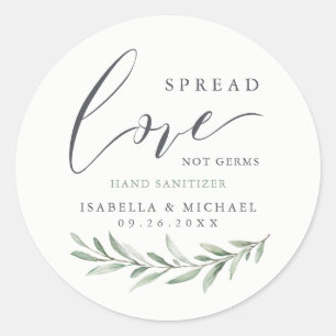Adesivo Spread Love Hand Sanitizer Greenery Wedy Favor