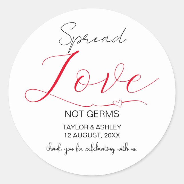 Adesivo Spread Love Minimal Script Hand Sanitizer Label (Frente)