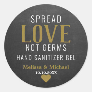 Adesivo Spread Love Not Germs Sanitizer Casamento Chalkboa