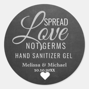 Adesivo Spread Love Not Germs Sanitizer Casamento Chalkboa
