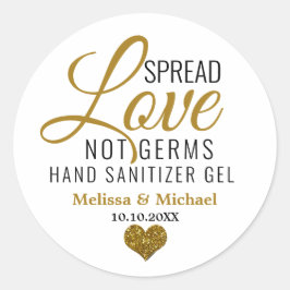 Adesivo Spread Love Not Germs Sanitizer Dourado Heart