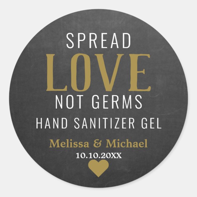 Adesivo Spread Love Not Germs Sanitizer Wedboard Chalkboar (Frente)