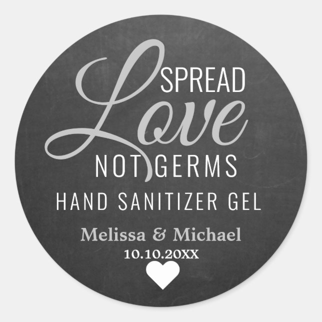 Adesivo Spread Love Not Germs Sanitizer Wedboard Chalkboar (Frente)