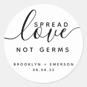 Adesivo Spread Love Not Germs Wednitizer Mão Sanitizer 