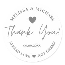 Spread Love Not Germs Wedver Silver Obrigado