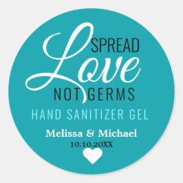 Adesivo Spread Love Not Germs Wedzer Sanitizer Favor Blue