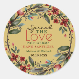 Adesivo Spread Love Red Floral Wreath Sanitizer Favor Dour